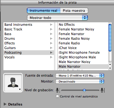 Podcasting - Garageband - Male Narrator 2