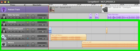 Podcasting - Garageband - Resta de pistes d'àudio
