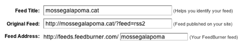 WordPress Practic 5 - FeedBurner alta