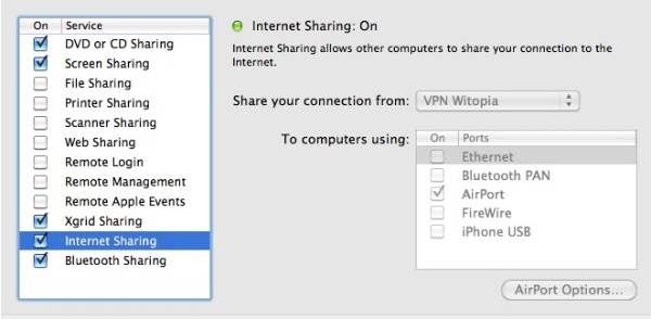 compartir internet des de vpn