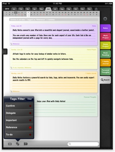 Daily Notes iPad App