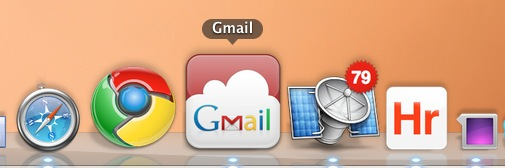 Captura del Dock amb Gmail