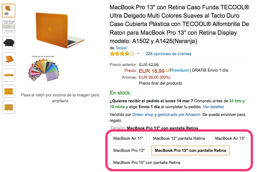 Escollir model de MacBook per a funda de plàstic