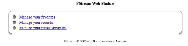 FStream Web Management