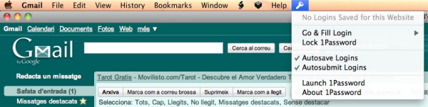 Gmail Fluid 1password