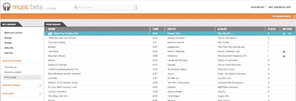 Google Music Beta - Reproductor Web