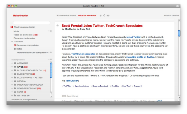 Google Reader Fluid