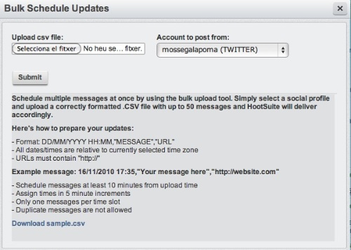 HootSuite Twit Schedule