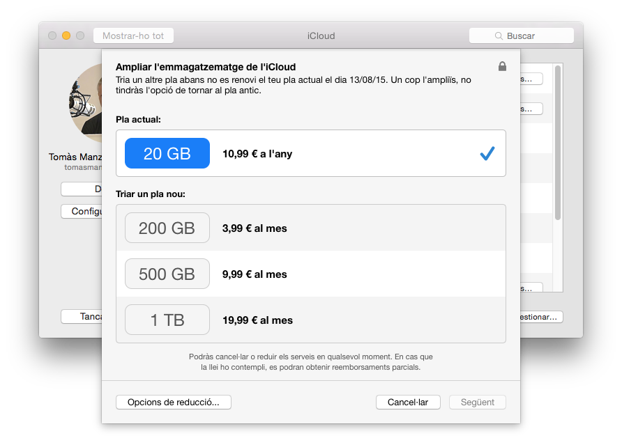 iCloud nous plans