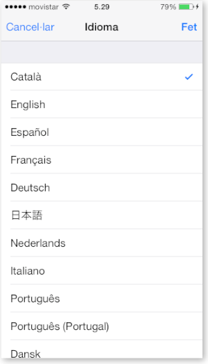 Idioma a l'iOS 7