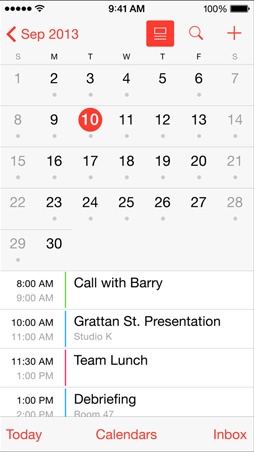 iOS 7.1 calendari