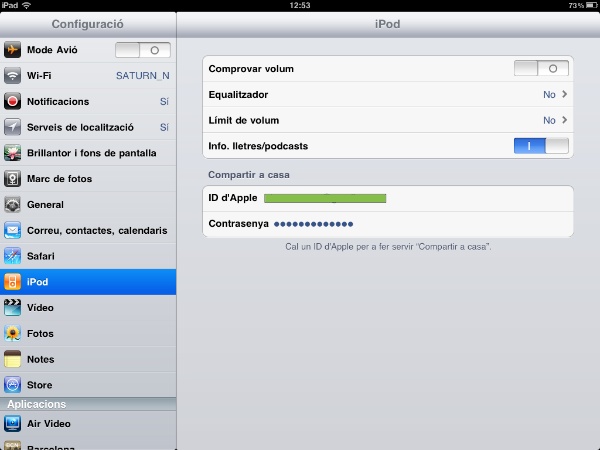 iPad Home Sharing