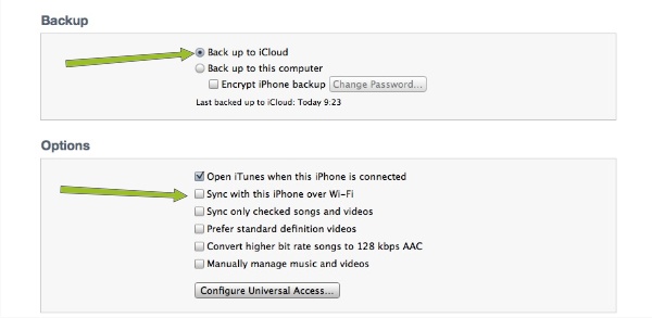 configuració itunes5