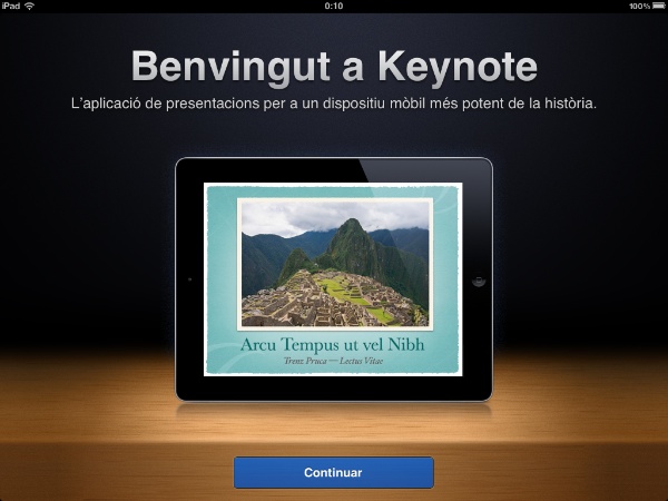 Keynote per iOS en català