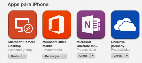 Aplicacions de Microsoft per iPhone