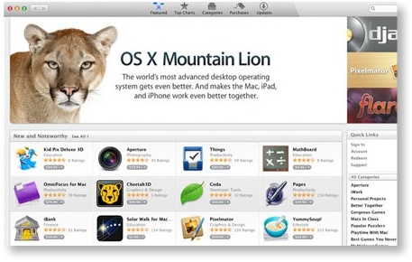 mountain lion a la Mac App Store