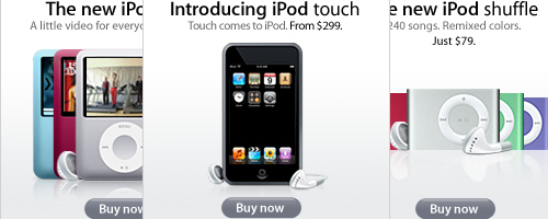 nova gama iPods