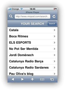 Podcast directe a l'iPhone