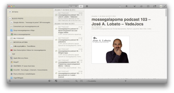 Captura de pantalla de Reeder