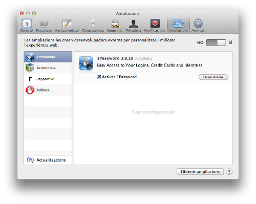 safari extension Mavericks