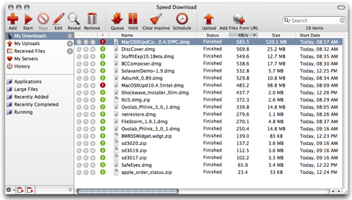 Detall pantalla SpeedDownload