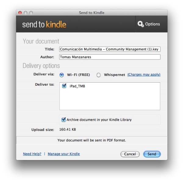 Send to Kindle