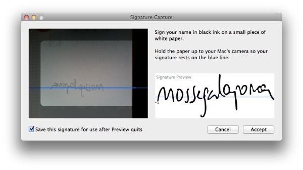 Signatura al Preview