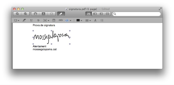 Signatura al Preview