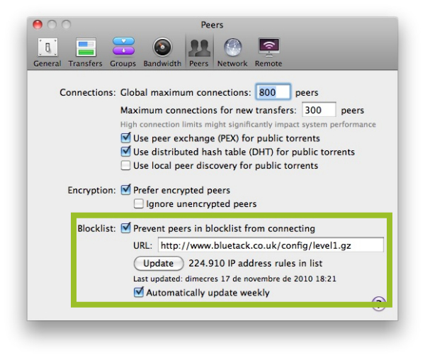 Blocklist a Transmission