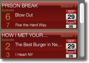 TV show tracker widget