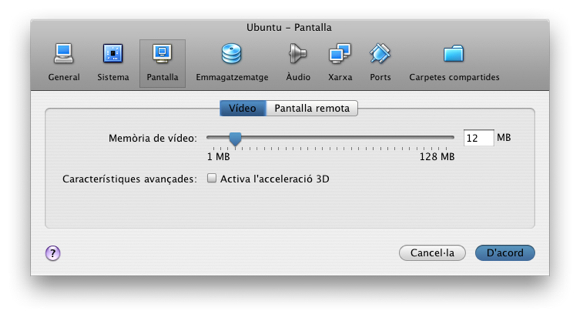 VirtualBox 3 amb 3D