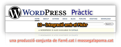 WordPress Pràctic 10 - integració amb flickr