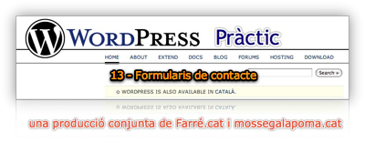 wodpress practic 13 - Forumularis de Contacte