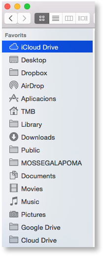 yosemite - finder - icones laterals